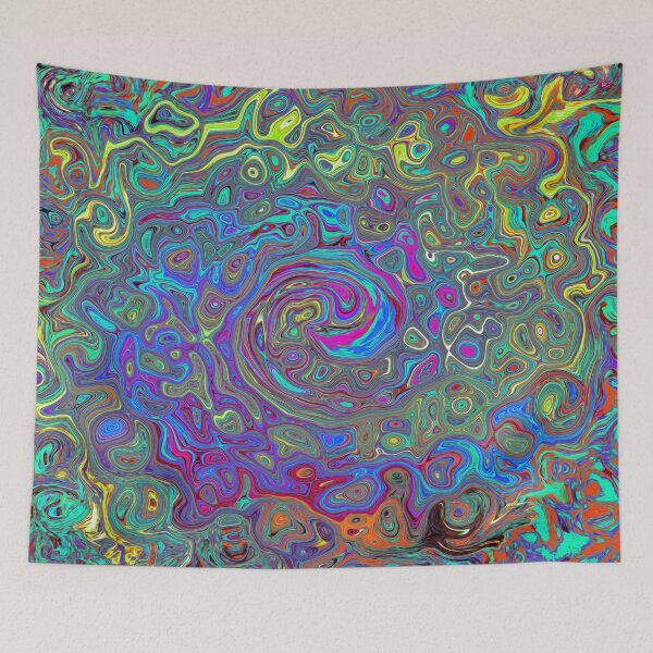Item preview, Trippy Fuchsia and Blue Abstract Retro Swirl designed and sold by myrubiogarden.