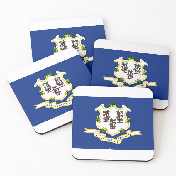 Item preview, CONNECTICUT STATE FLAG PRIDE MASK PIN TEE designed and sold by denisetees.