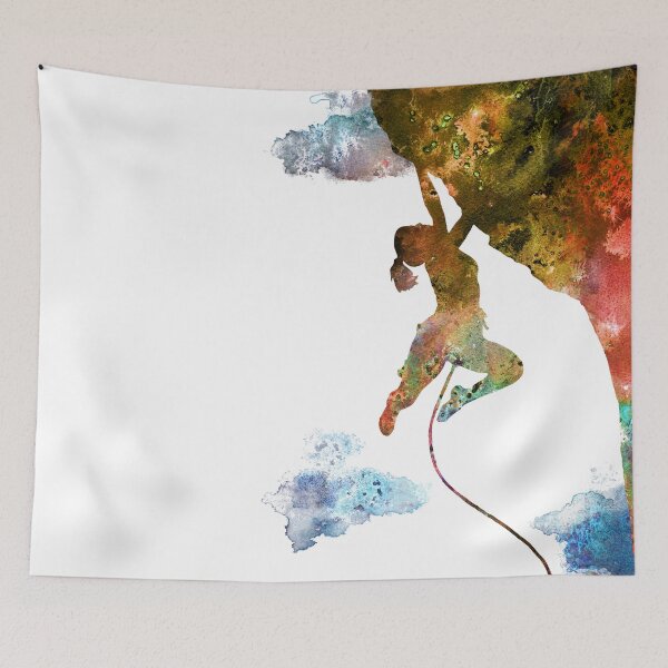 Item preview, Rock climbing extreme sport woman, climbing woman, climber designed and sold by Rosaliartbook.