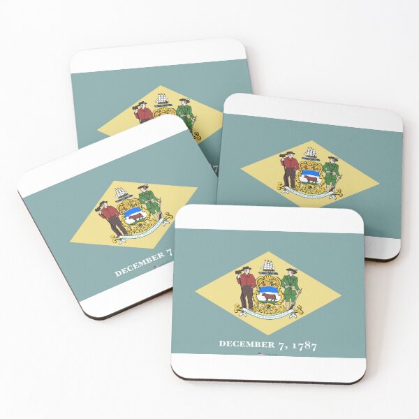 Item preview, DELAWARE STATE FLAG PRIDE MASK PIN TEE designed and sold by denisetees.