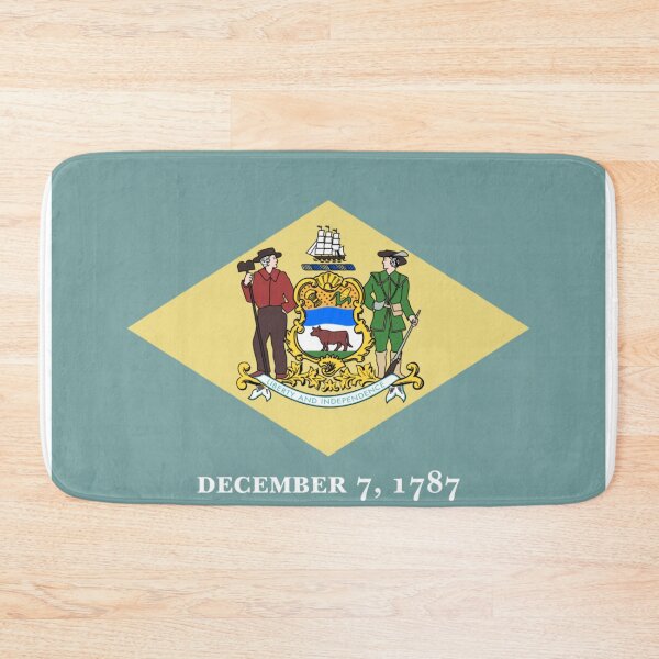 Item preview, DELAWARE STATE FLAG PRIDE MASK PIN TEE designed and sold by denisetees.