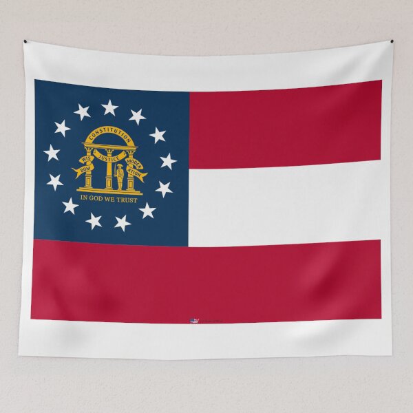 Item preview, GEORGIA STATE FLAG PRIDE MASK PIN TEE designed and sold by denisetees.