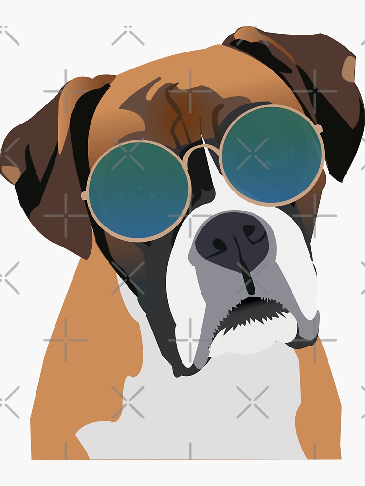 Boxer Dog wearing Sunglasses by KCPetPortraits