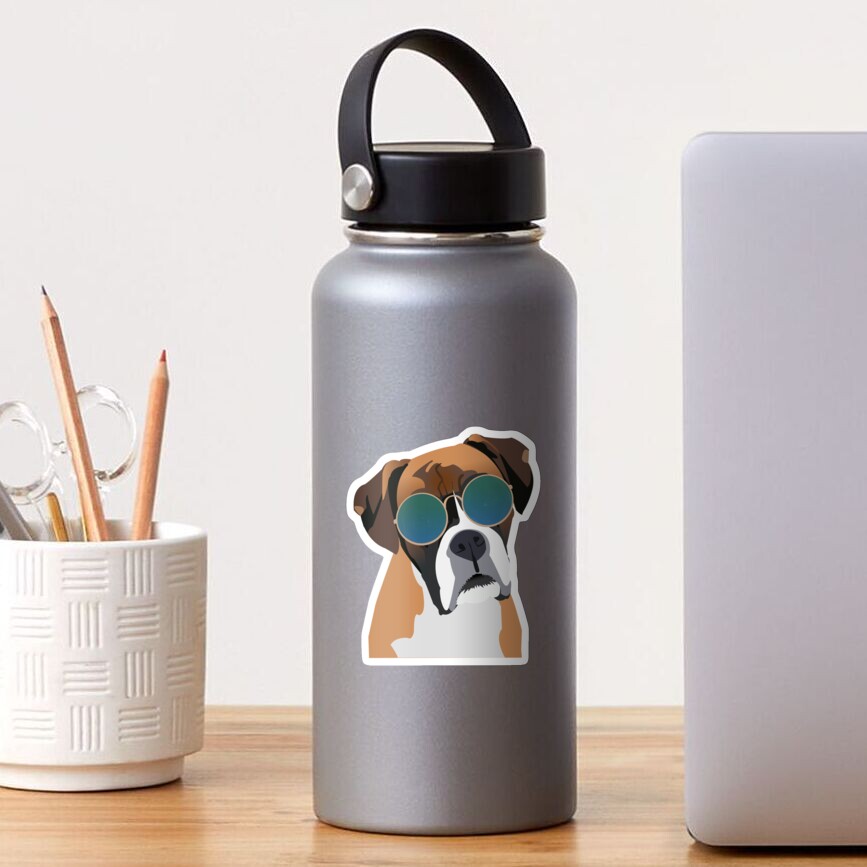 Boxer Dog wearing Sunglasses Sticker