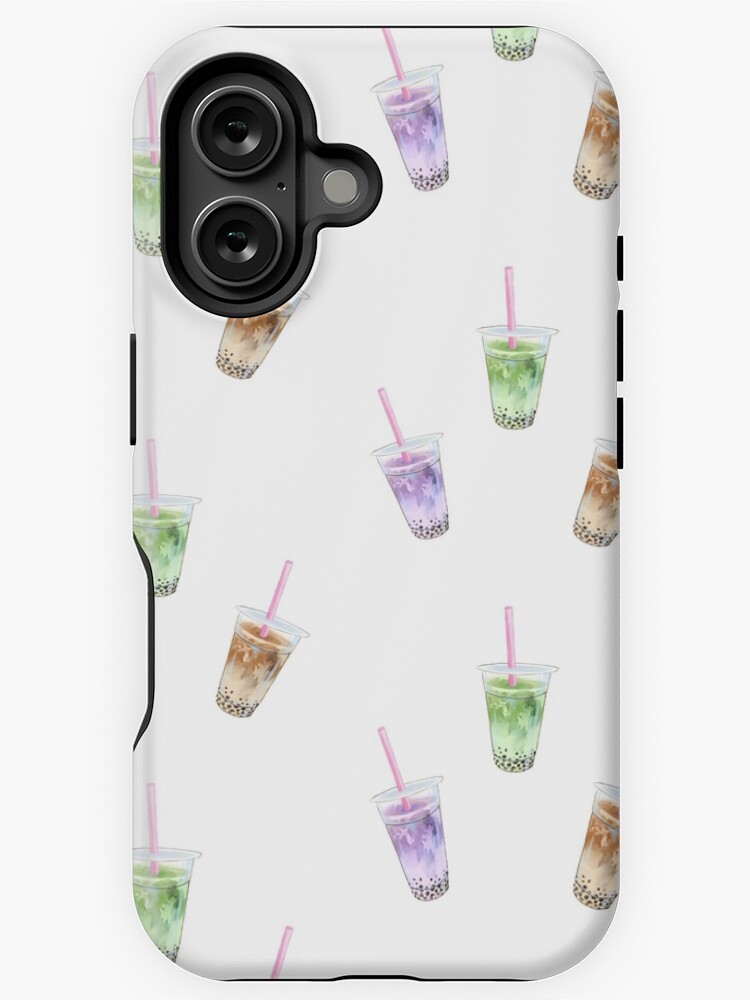 Imagen 1 de 4, Funda de iPhone con la obra Lindo juego de té con leche Boba en acuarela, diseñada y vendida por emmaherren.
