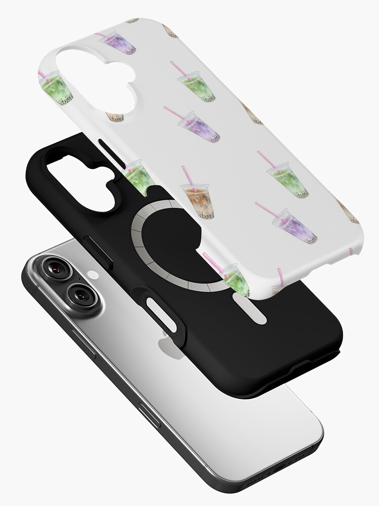 Imagen 2 de 4, Funda de iPhone con la obra Lindo juego de té con leche Boba en acuarela, diseñada y vendida por emmaherren.