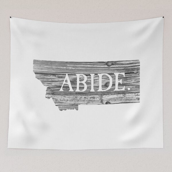 Item preview, Montana Rustic Wood Sign with "Abide" Message designed and sold by Duncan Bullock.