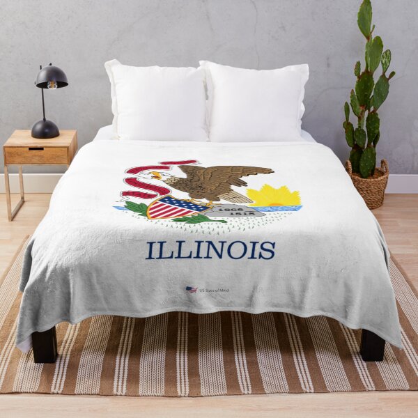 Item preview, ILLINOIS STATE FLAG PRIDE MASK PIN TEE designed and sold by denisetees.