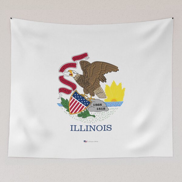 Item preview, ILLINOIS STATE FLAG PRIDE MASK PIN TEE designed and sold by denisetees.