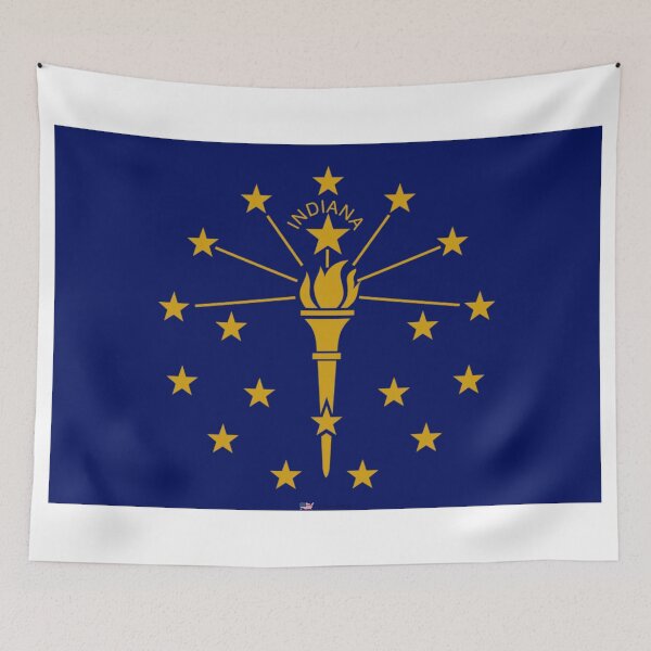 Item preview, INDIANA STATE FLAG PRIDE MASK PIN TEE designed and sold by denisetees.