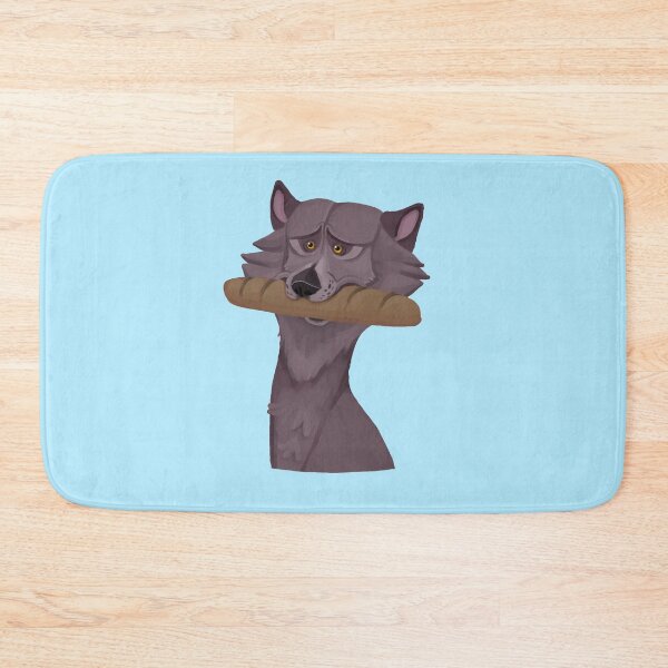 Item preview, wolf with a baguette   designed and sold by rainetherabbit.