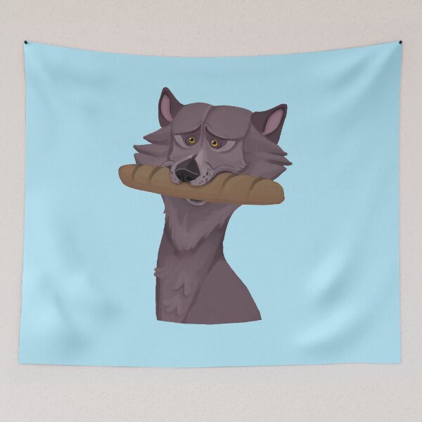 Item preview, lobo con baguette designed and sold by rainetherabbit.