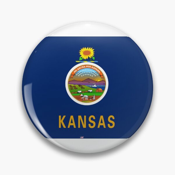 Item preview, KANSAS STATE FLAG PRIDE MASK PIN TEE designed and sold by denisetees.