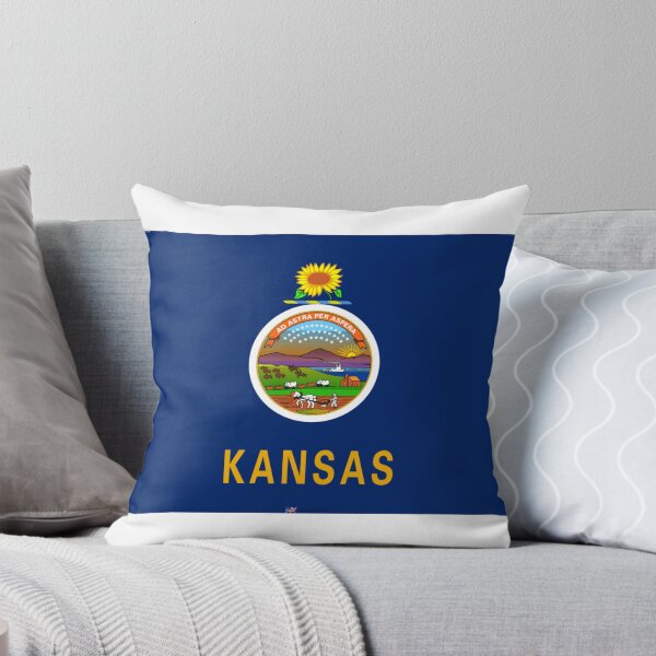 Item preview, KANSAS STATE FLAG PRIDE MASK PIN TEE designed and sold by denisetees.