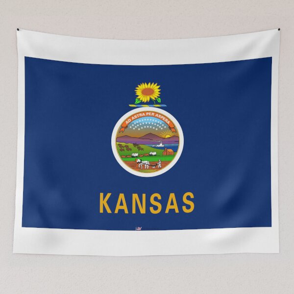 Item preview, KANSAS STATE FLAG PRIDE MASK PIN TEE designed and sold by denisetees.