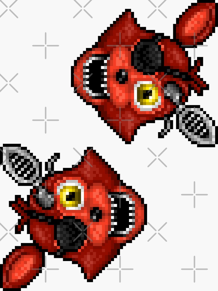 Withered foxy head pixel art