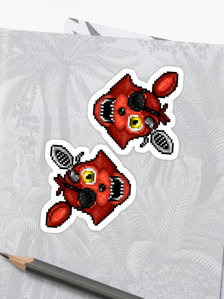 Adventure Withered Foxy Fnaf World Pixel Art Sticker - fnaf world foxy pictures