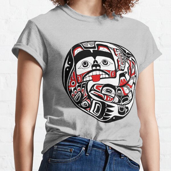 Tlingit style Bear and Salmon PNW Native art Classic T-Shirt