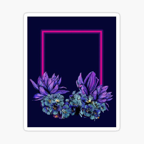 Item preview, Geometric flowers neon  designed and sold by MinnieArtwork.