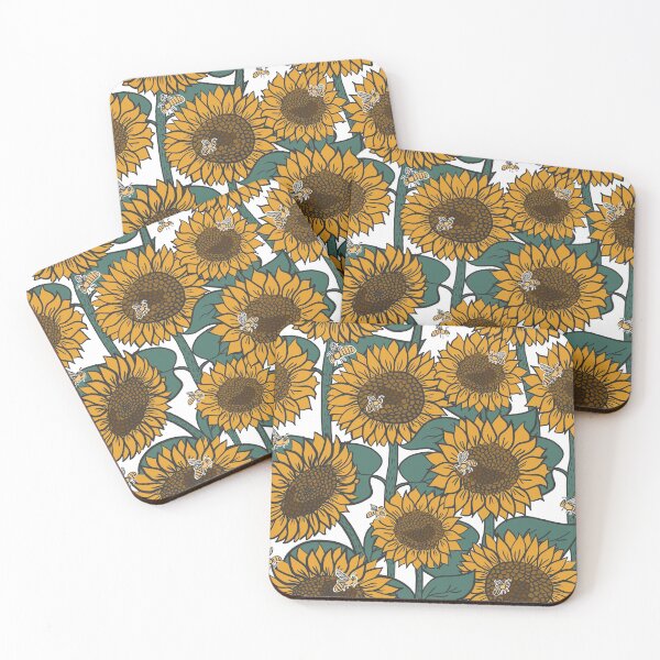 Item preview, Sunflowers + Bees designed and sold by latheandquill.