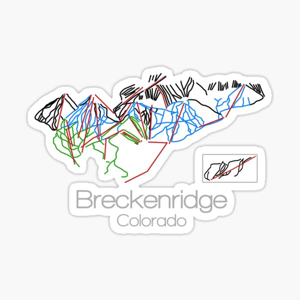 Breckenridge Colorado | Tail Map | Ski | Snowboard | Colorado| Mountain Sticker