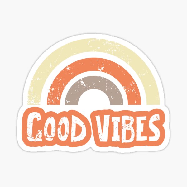 "Good vibes inspirational graphic rainbow" Sticker by Lokoz | Redbubble