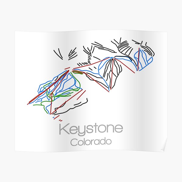 Keystone Colorado | Tail Map | Ski | Snowboard | Colorado| Mountain Poster
