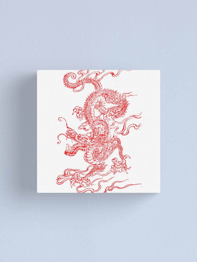 Red Dragon Aesthetic Canvas Print By Shauna2 Redbubble