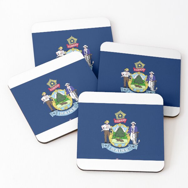Item preview, MAINE STATE FLAG PRIDE MASK PIN TEE designed and sold by denisetees.