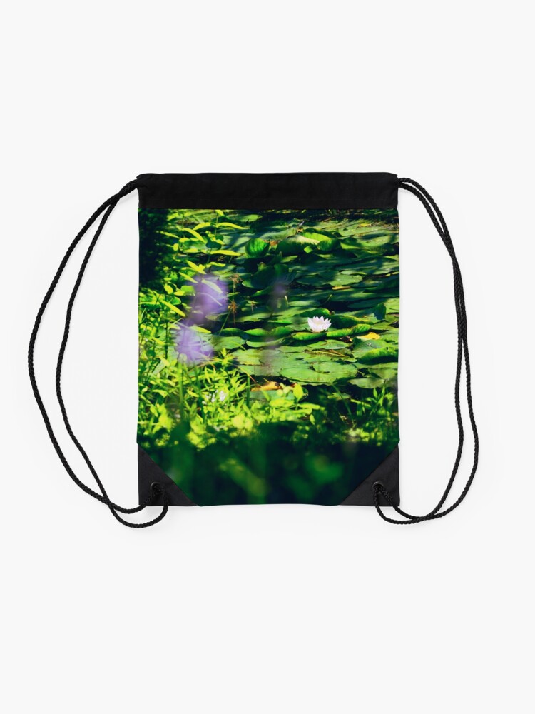Thumbnail 2 of 3, Drawstring Bag, Water Lily designed and sold by Mallorn.