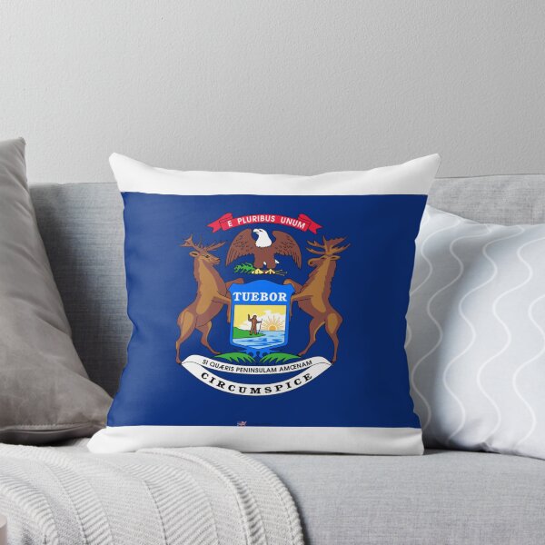 Item preview, MICHIGAN STATE FLAG PRIDE MASK PIN TEE designed and sold by denisetees.