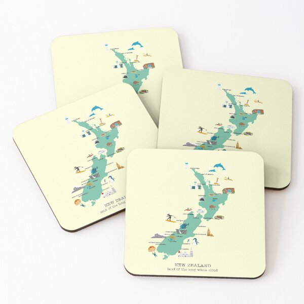 Item preview, New Zealand Map designed and sold by Tilly Scribbles.