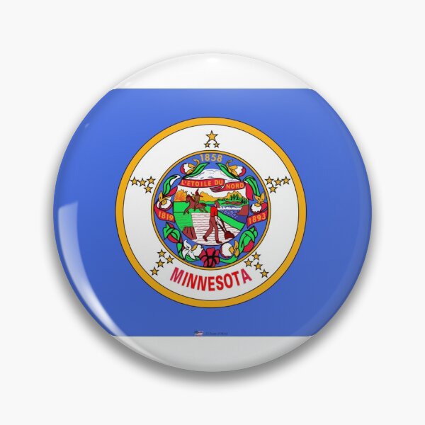 Item preview, MINNESOTA STATE FLAG PRIDE MASK PIN TEE designed and sold by denisetees.