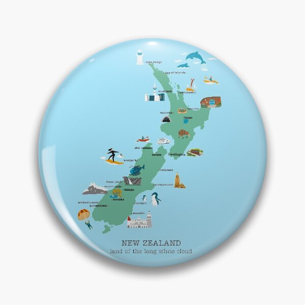 Item preview, New Zealand Map designed and sold by Tilly Scribbles.