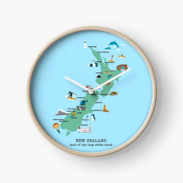 New Zealand Map Clock
