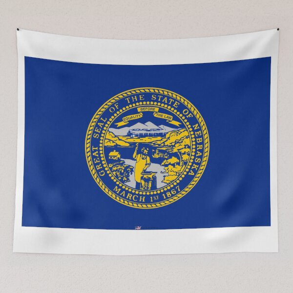 Item preview, NEBRASKA STATE FLAG PRIDE MASK PIN TEE designed and sold by denisetees.