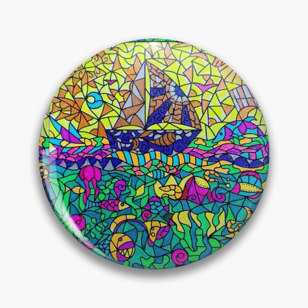 Item preview, Abstract psychedelic fluorescent sailing  designed and sold by TJ-Allen.