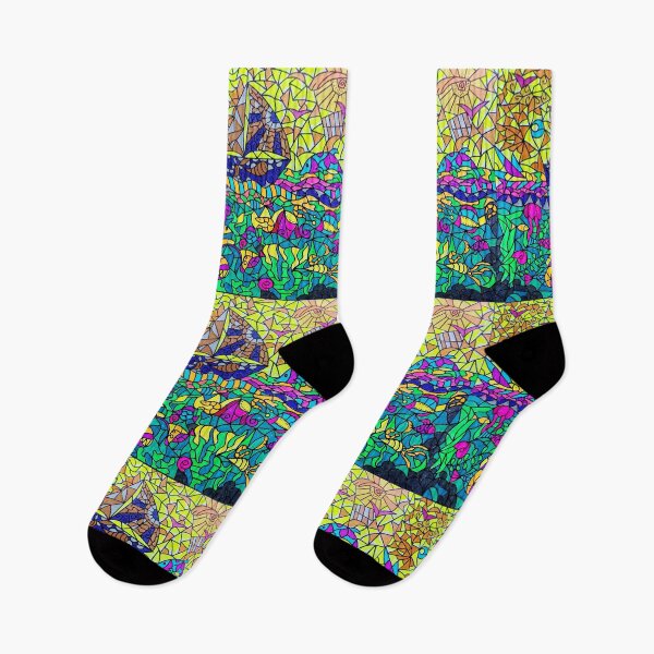 Item preview, Abstract psychedelic fluorescent sailing  designed and sold by TJ-Allen.