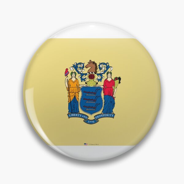 Item preview, NEW JERSEY STATE FLAG PRIDE MASK PIN TEE designed and sold by denisetees.