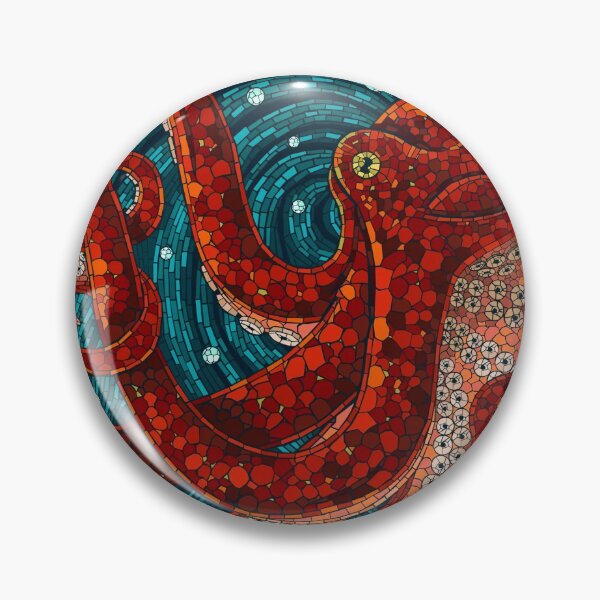Item preview,  Mosaic style red octopus mask designed and sold by Attenea.