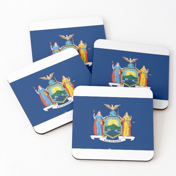 Item preview, NEW YORK STATE FLAG PRIDE MASK PIN TEE designed and sold by denisetees.