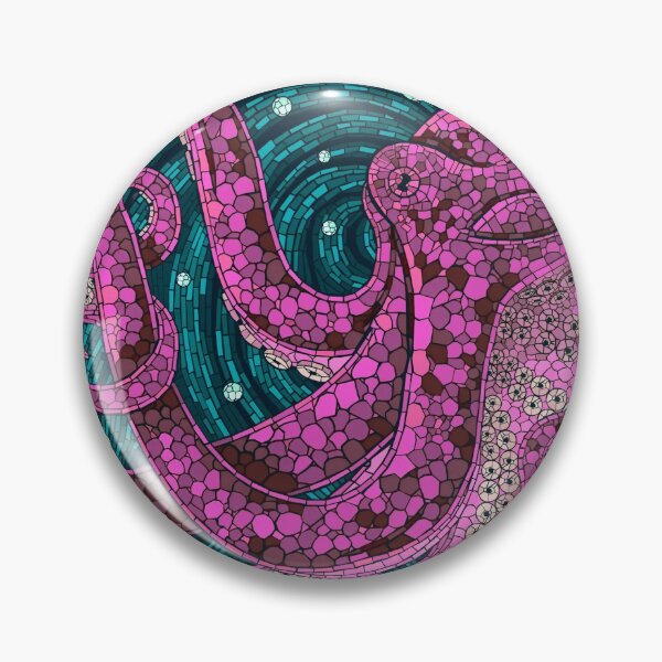 Aperçu de l'œuvre  Masque de poulpe rose de style mosaïque créée et vendue par Attenea.