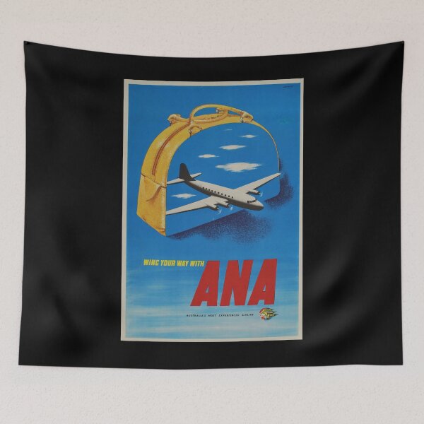 Item preview, Wing your way with ANA vintage travel poster designed and sold by stickart-marek.