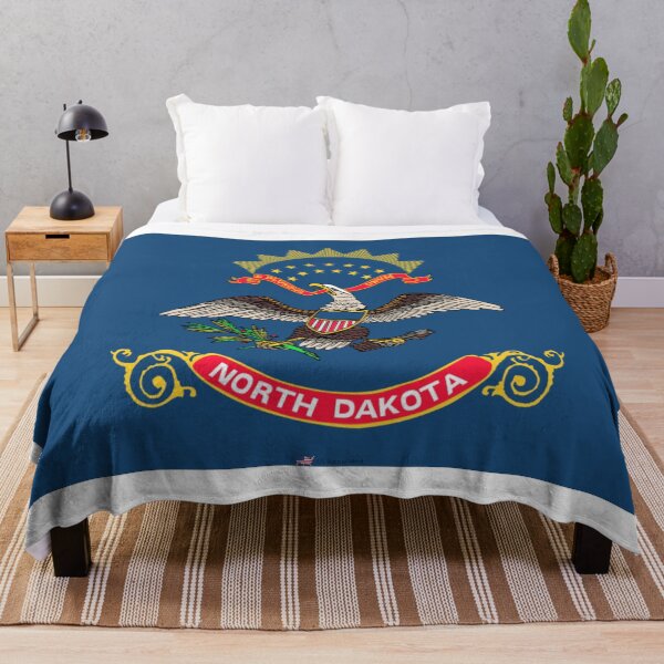 Item preview, NORTH DAKOTA STATE FLAG PRIDE MASK PIN TEE designed and sold by denisetees.