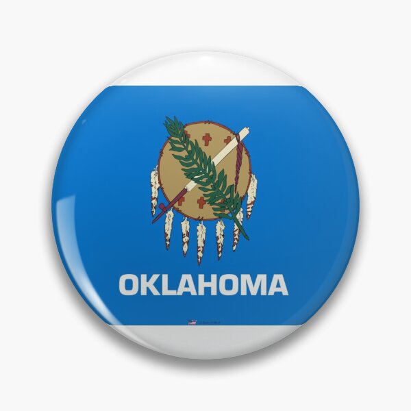 Item preview, OKLAHOMA STATE FLAG PRIDE MASK PIN TEE designed and sold by denisetees.