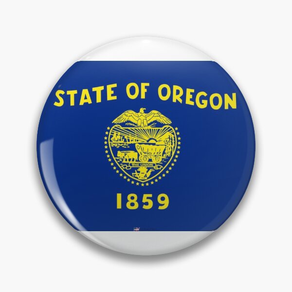 Item preview, OREGON STATE FLAG PRIDE MASK PIN TEE designed and sold by denisetees.