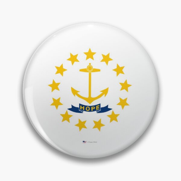 Item preview, RHODE ISLAND STATE FLAG PRIDE MASK PIN TEE designed and sold by denisetees.