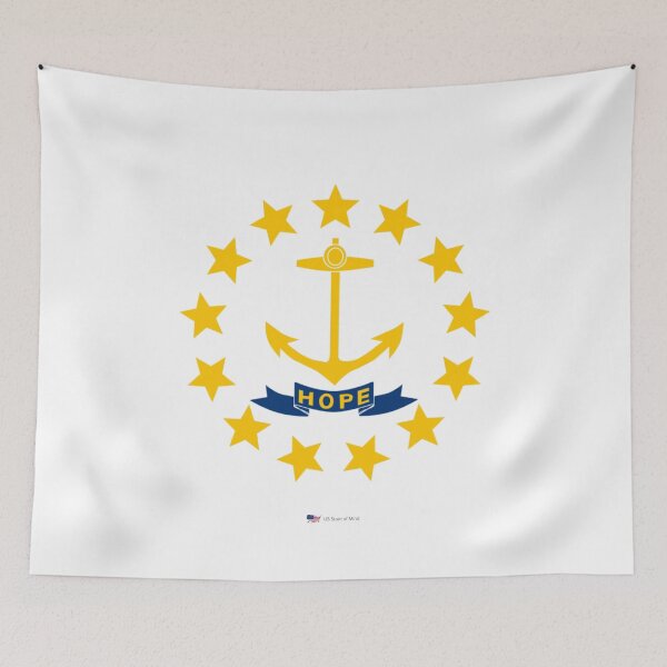 Item preview, RHODE ISLAND STATE FLAG PRIDE MASK PIN TEE designed and sold by denisetees.