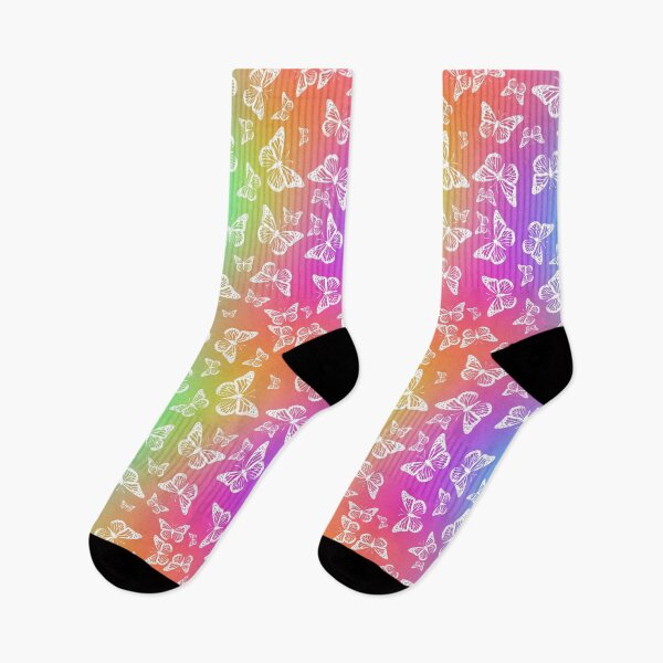Item preview, White Butterflies on Rainbow Colored Background Pattern designed and sold by RootSquare.