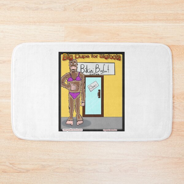 Item preview, Bikini Bigfoot coffee shop designed and sold by Goodtimecomics.